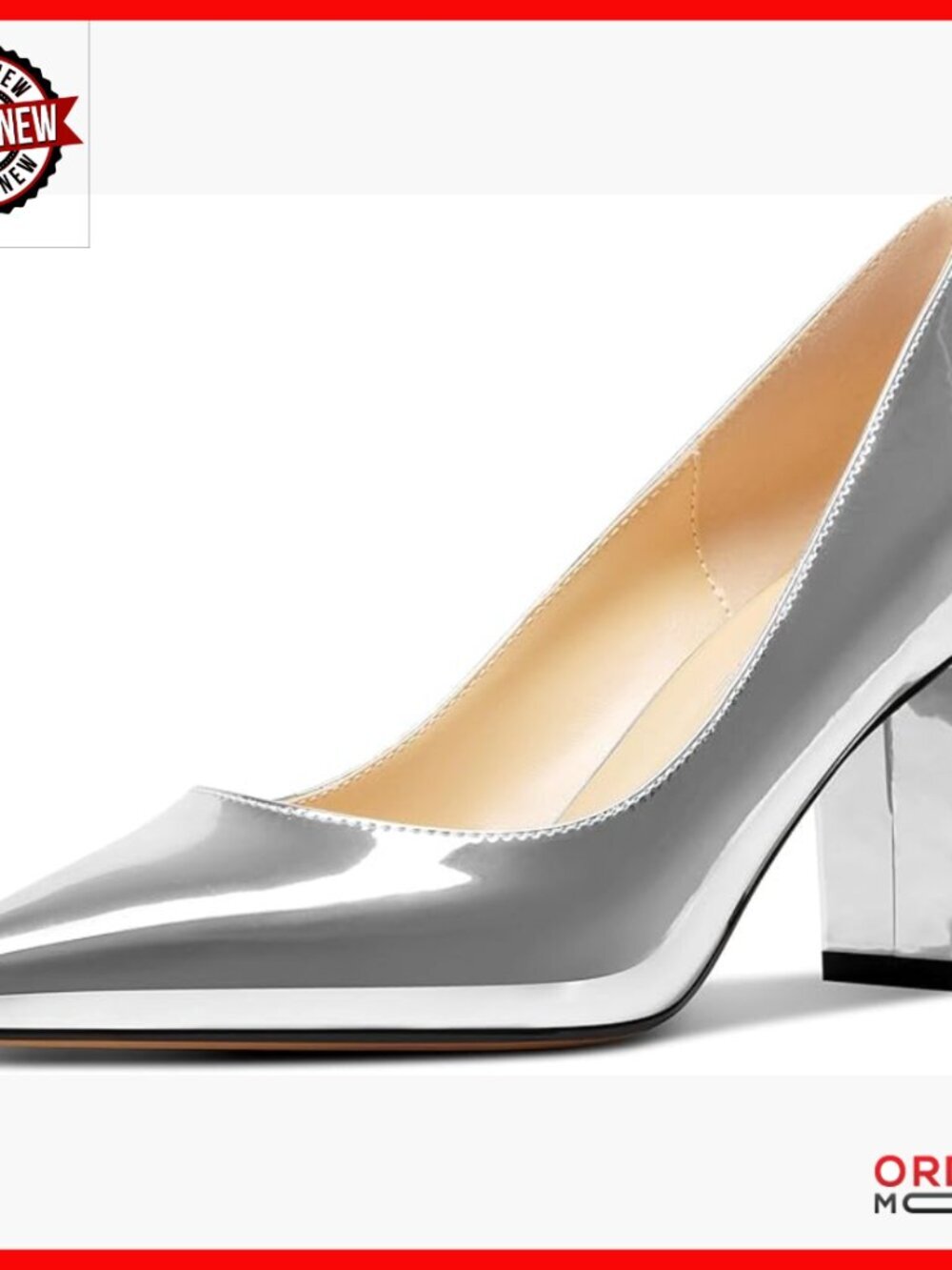 Pointed Toe Slip On Pumps Mid Heel Block Heels Office Dress Shoes